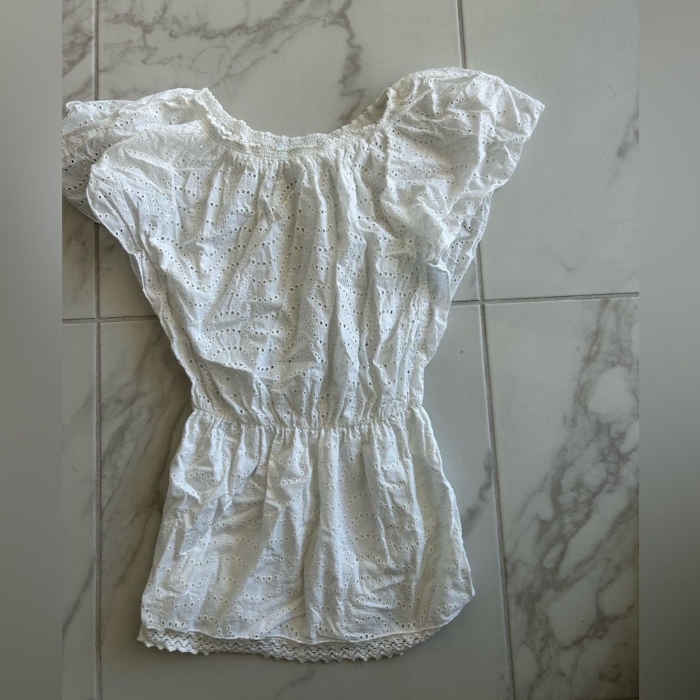 Melissa Odabash White Eyelet Blouse or possibly cover up